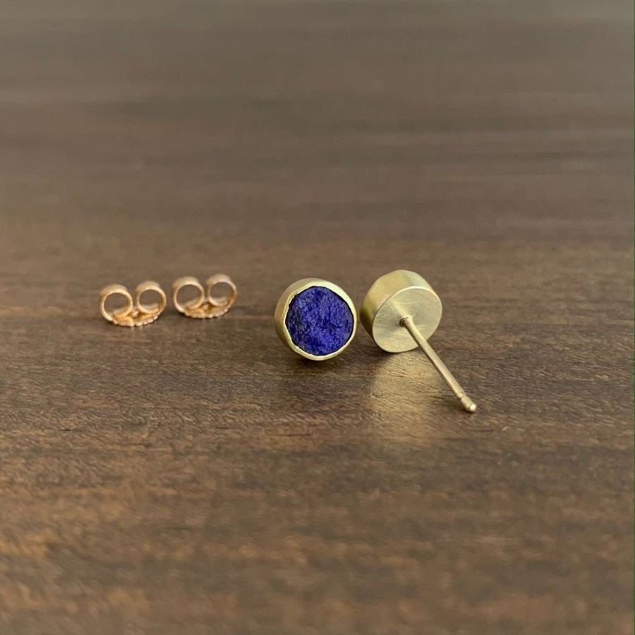 Jewelry Judi Powers | Natural Lapis Lazuli Round Studs