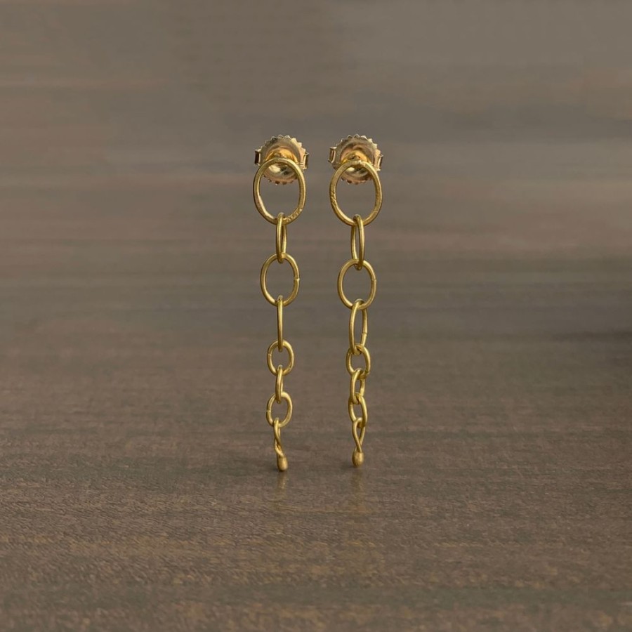 Jewelry Rosanne Pugliese | Gold Graduated Oval Dangle Earrings