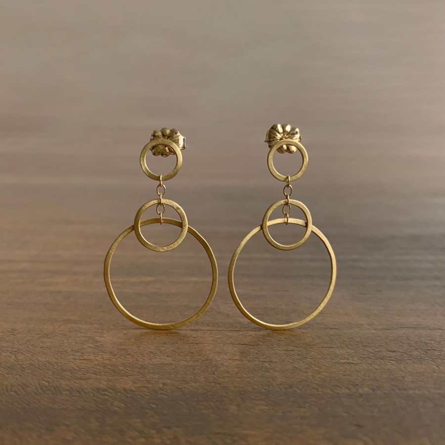 Jewelry Heather Guidero | Delicate Small Gold Circle Bunch Post Earrings