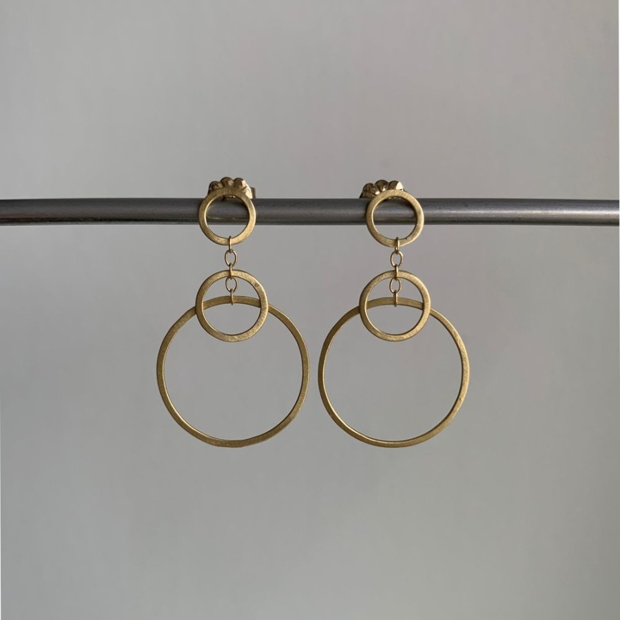 Jewelry Heather Guidero | Delicate Small Gold Circle Bunch Post Earrings