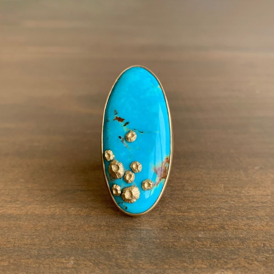 Jewelry Hannah Blount | Sessile Turquoise Ruthie B. Ring With Barnacles