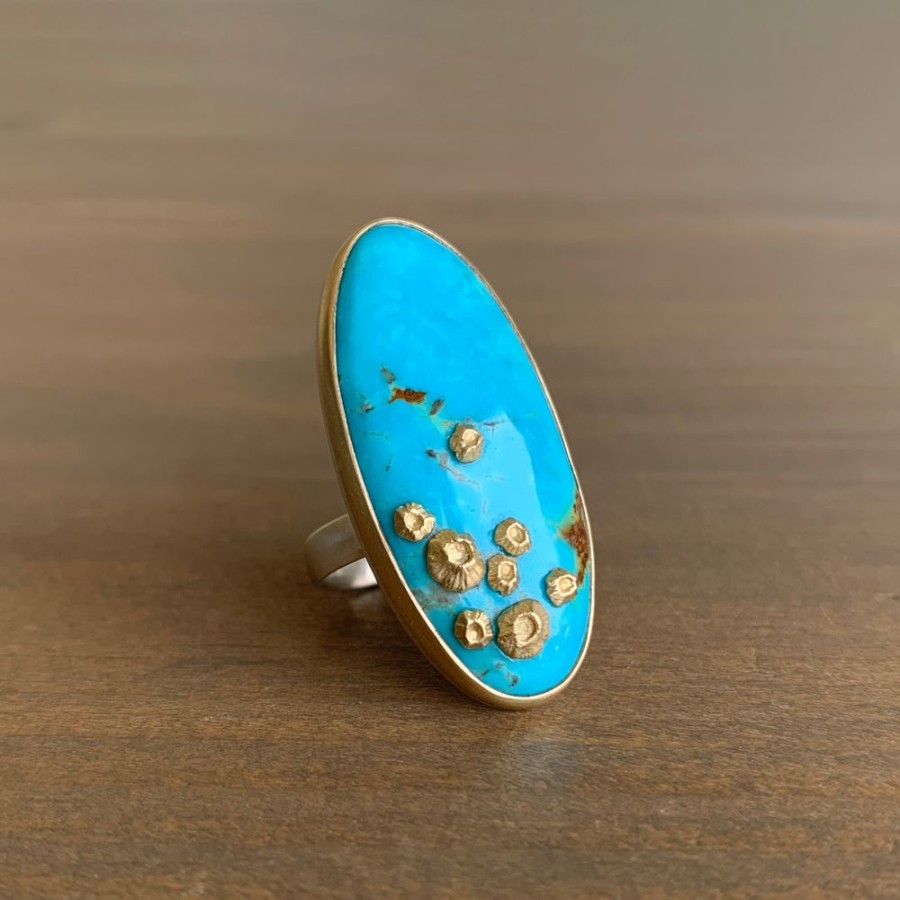 Jewelry Hannah Blount | Sessile Turquoise Ruthie B. Ring With Barnacles