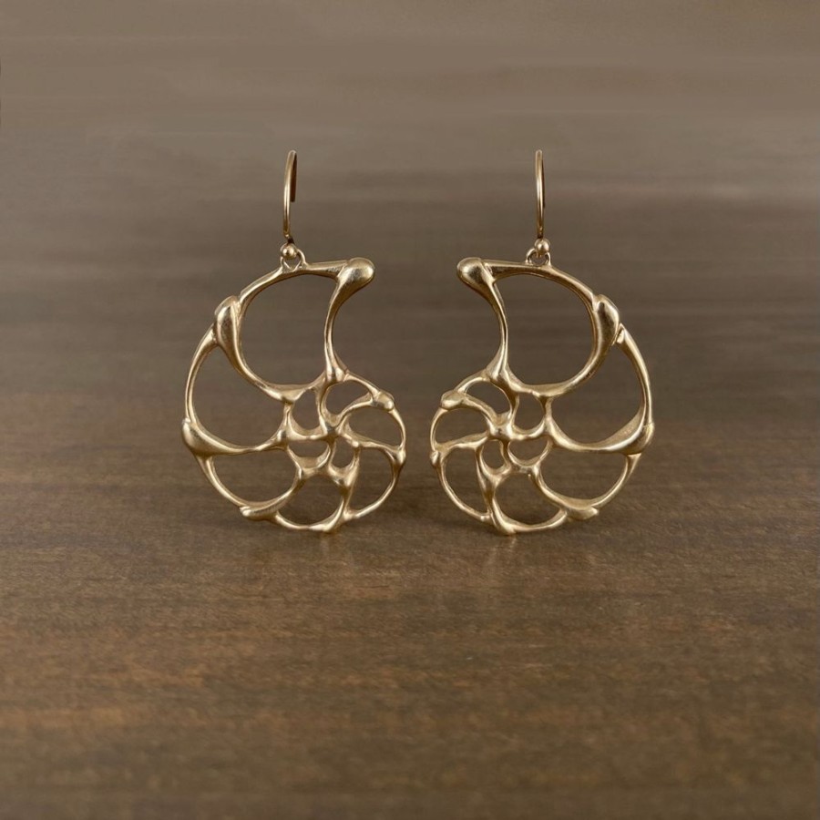 Jewelry Rachel Atherley | Small Gold Open Ammonite Earrings