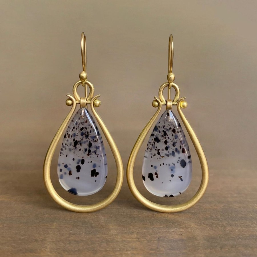 Jewelry Monika Krol | Montana Agate Lyre Earrings