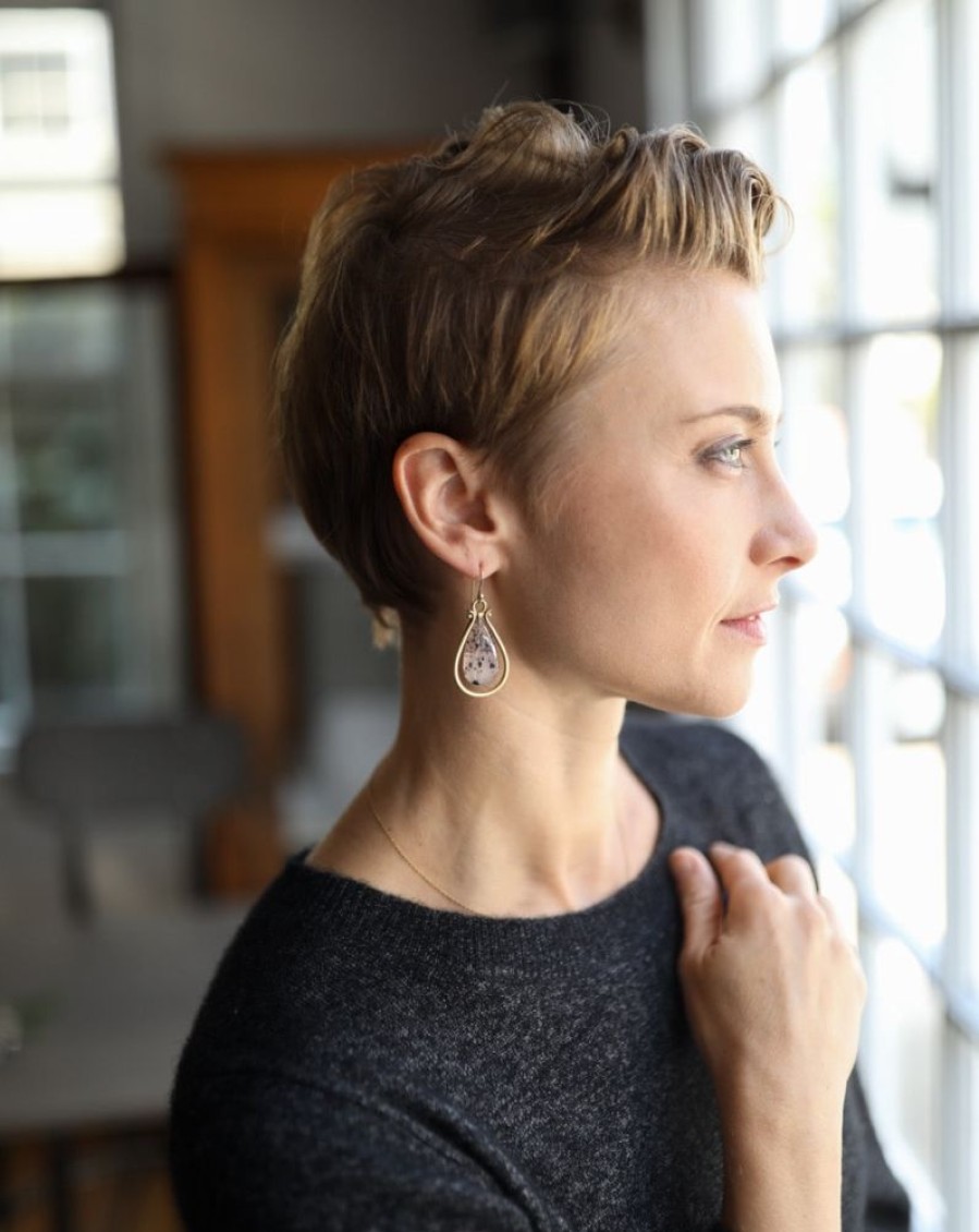 Jewelry Monika Krol | Montana Agate Lyre Earrings