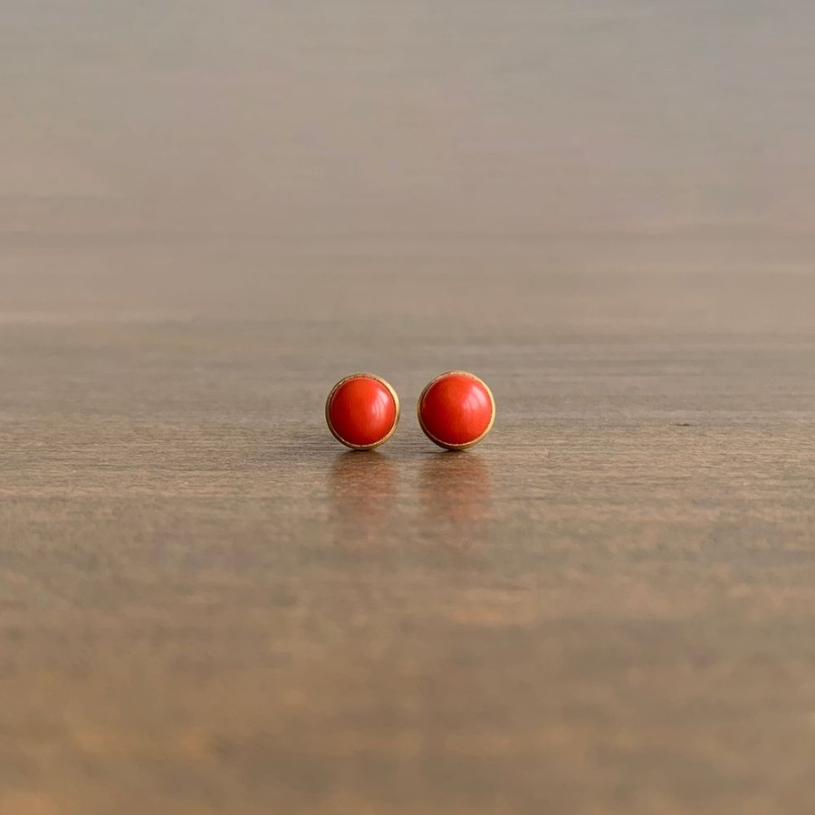 Jewelry Lola Brooks | Round Coral Stud Earrings