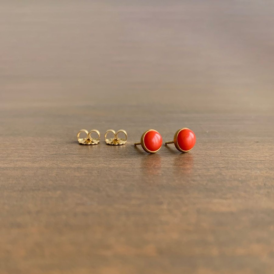 Jewelry Lola Brooks | Round Coral Stud Earrings