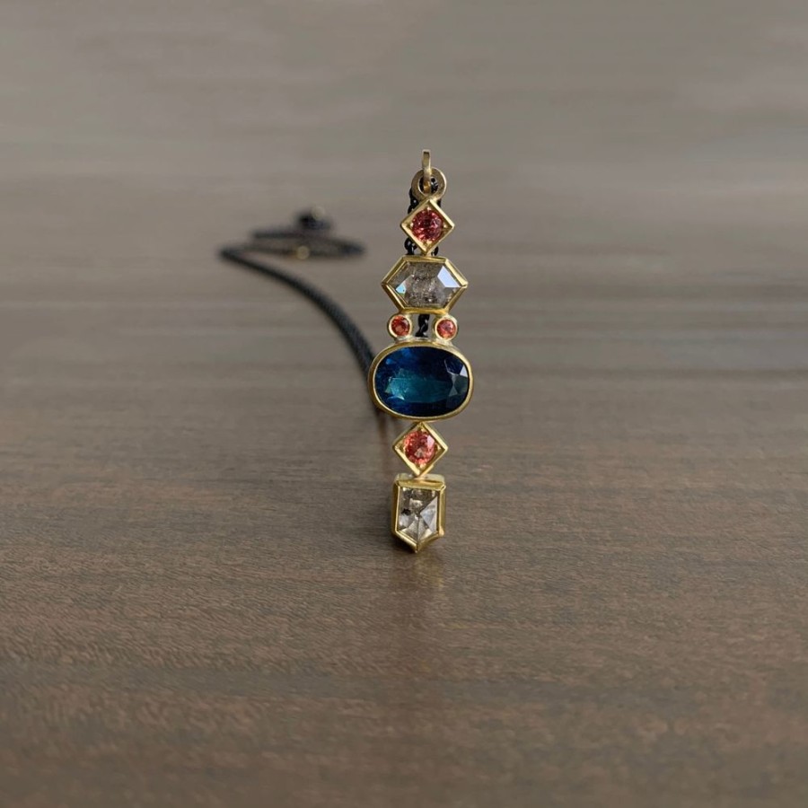 Jewelry Sam Woehrmann | Tourmaline, Sapphire & Diamond Totem Pendant