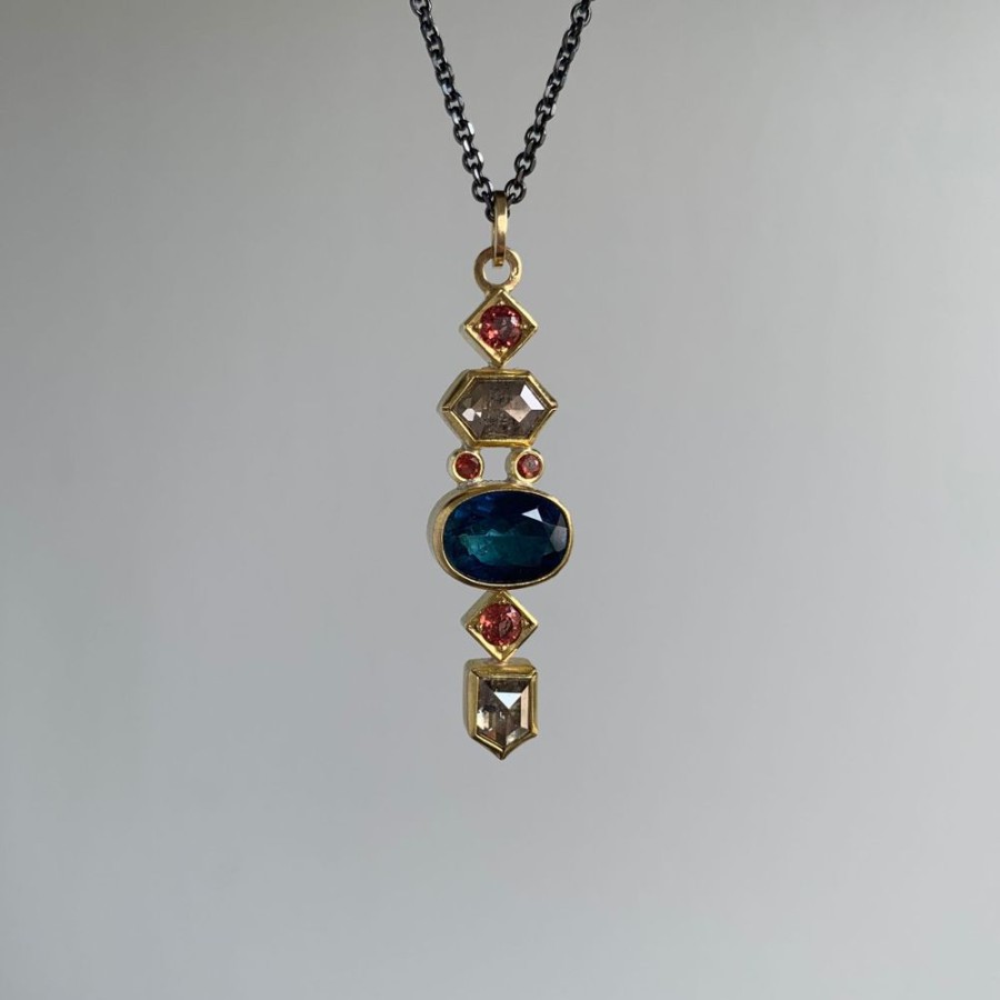 Jewelry Sam Woehrmann | Tourmaline, Sapphire & Diamond Totem Pendant