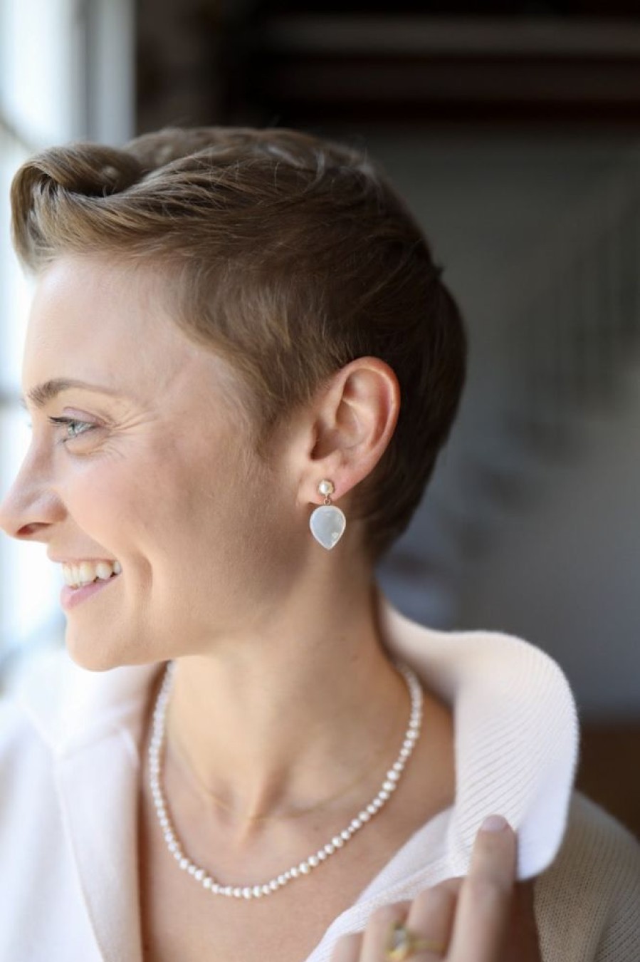 Jewelry Judi Powers | Mother Of Pearl Petal Drop Earrings