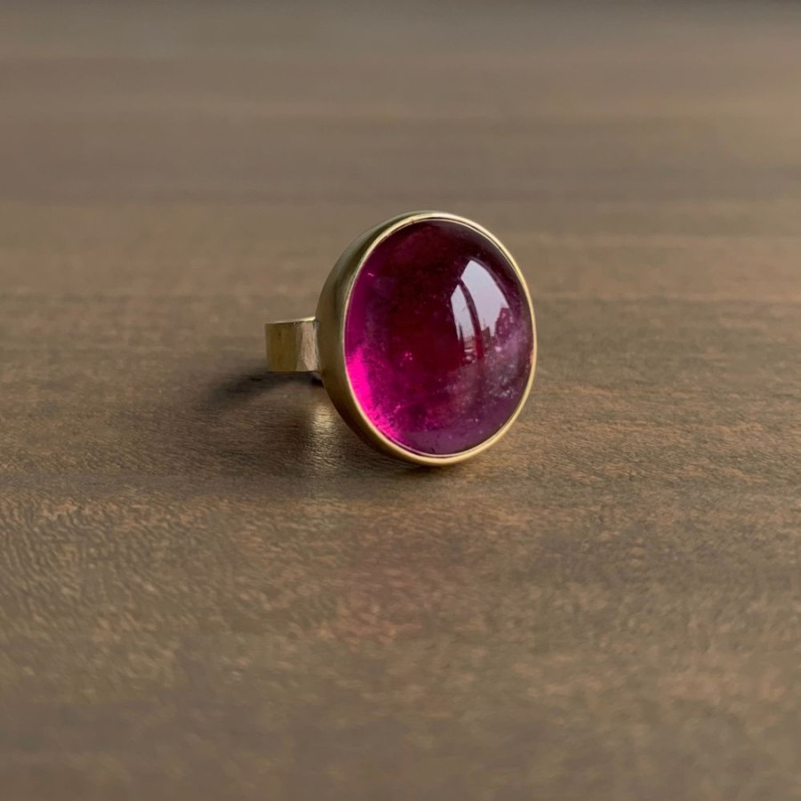 Jewelry Mimi Favre | Magenta Tourmaline Hammered Ring