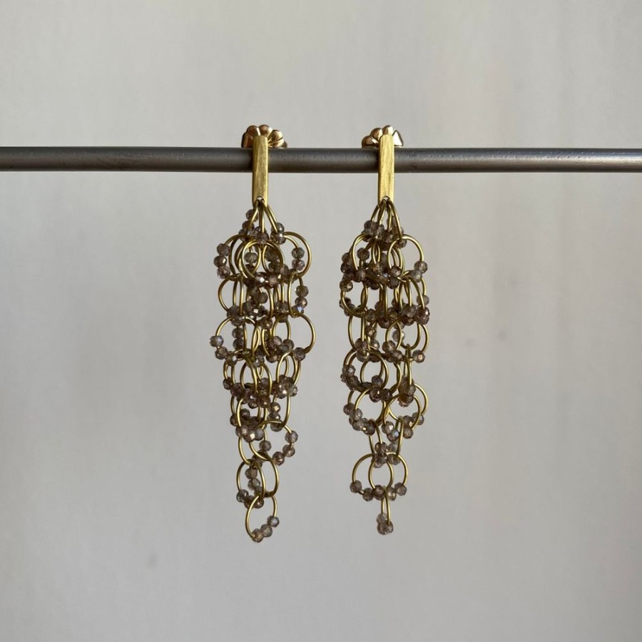 Jewelry Heather Guidero | Gold & Zircon Delicate Tangle Earrings