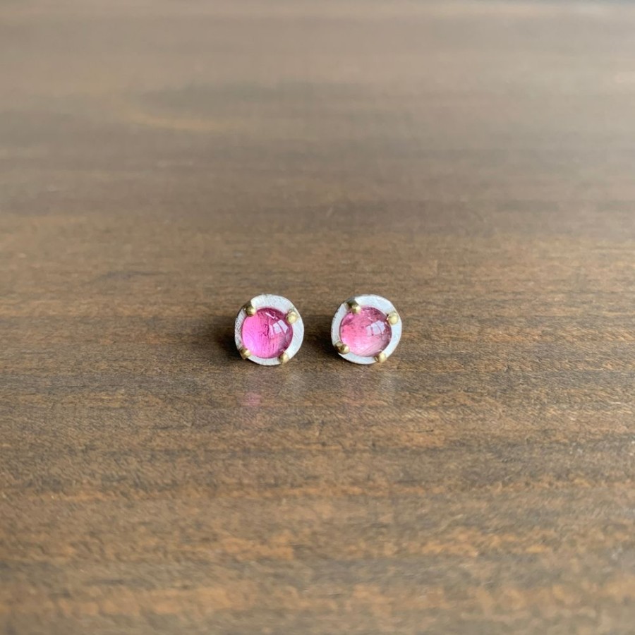 Jewelry Heather Guidero | Carved Prong Set Pink Tourmaline Studs