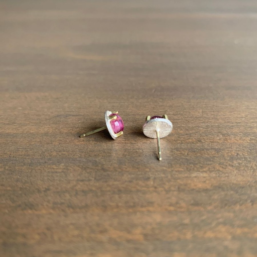 Jewelry Heather Guidero | Carved Prong Set Pink Tourmaline Studs