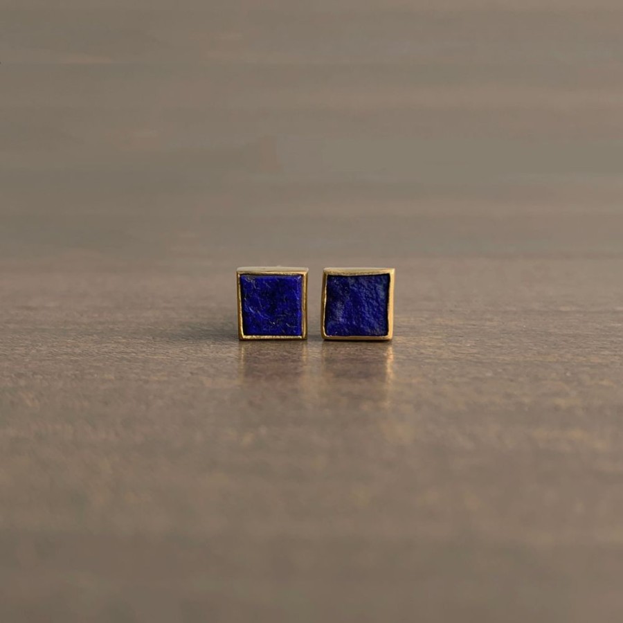 Jewelry Mimi Favre | Square Lapis Stud Earrings