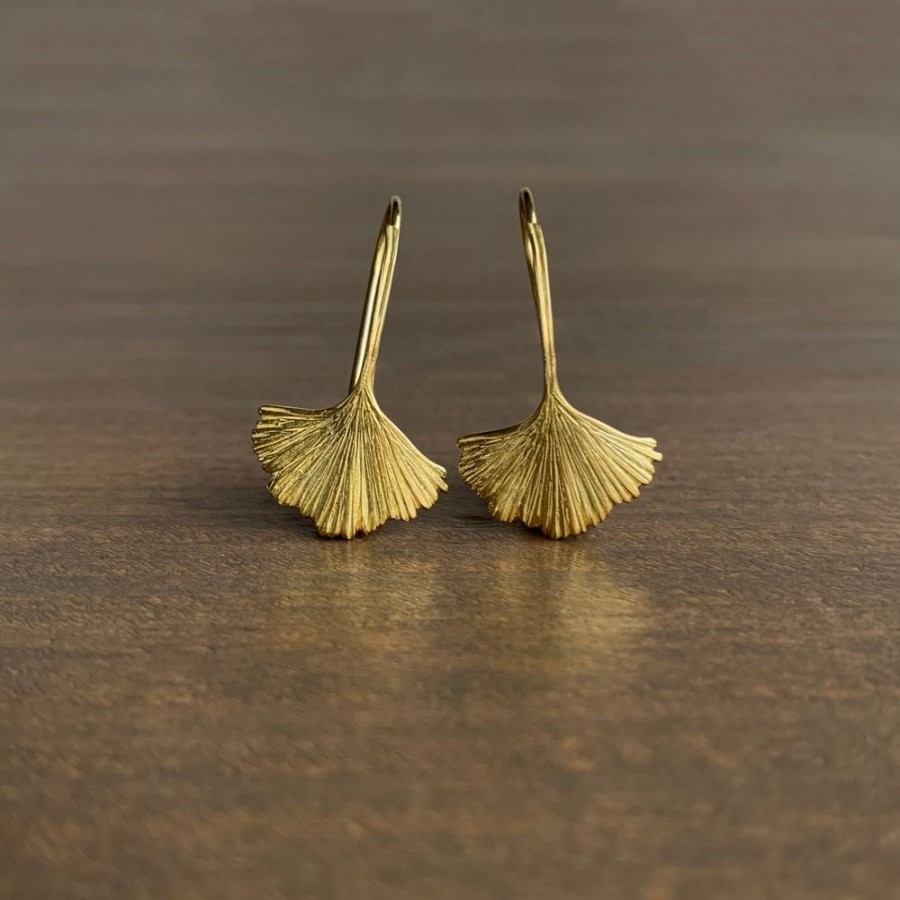 Jewelry Mimi Favre | Gold Ginkgo Earrings