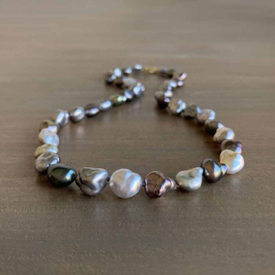 Jewelry Mimi Favre | Multicolor Tahitian Keshi Pearl Strand