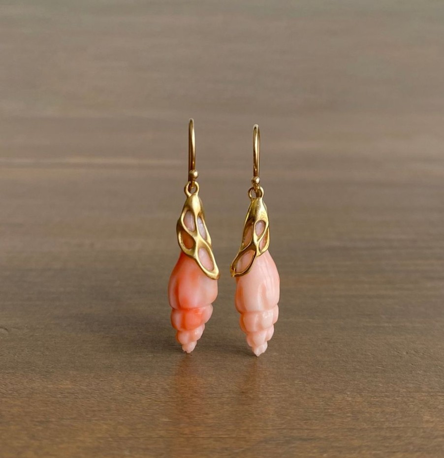 Jewelry Rachel Atherley | Antique Carved Coral Shell Earrings