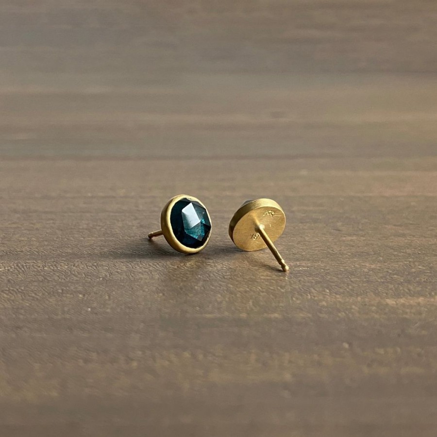 Jewelry Lola Brooks | Round Teal Tourmaline Studs