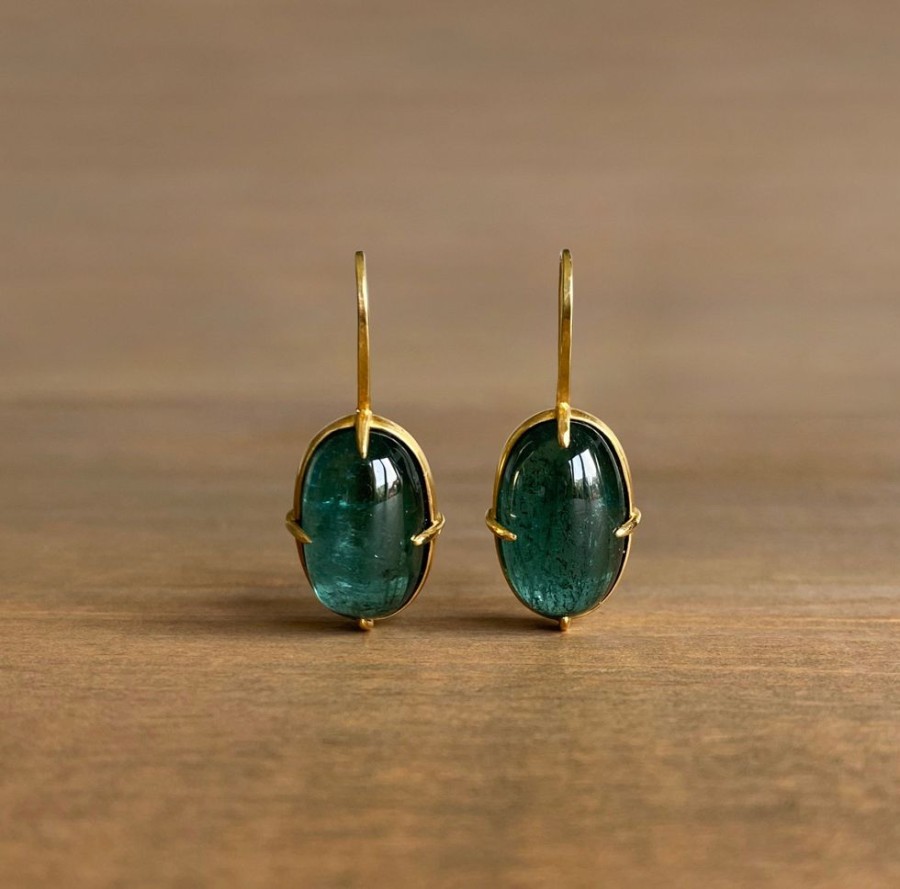 Jewelry Mimi Favre | Blue/Green Oval Tourmaline Earrings