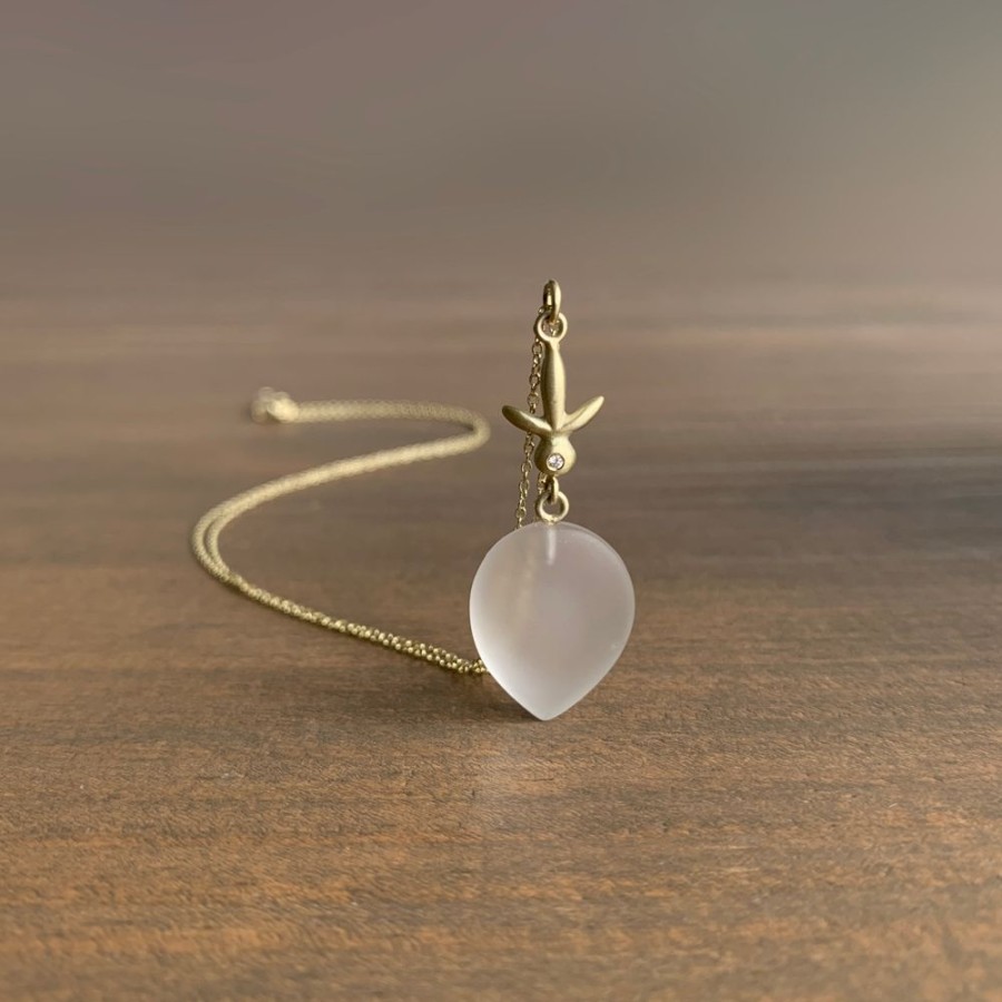 Jewelry Judi Powers | Frosted Quartz Petite Fleur Necklace