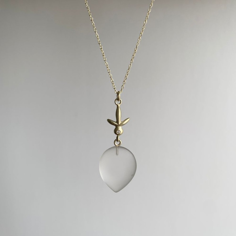 Jewelry Judi Powers | Frosted Quartz Petite Fleur Necklace