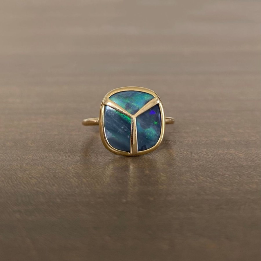 Jewelry Rachel Atherley | Black Opal Lucky Scarab Ring