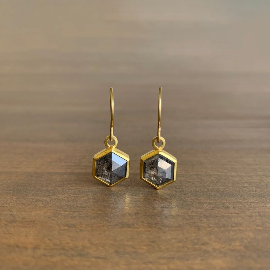 Jewelry Sam Woehrmann | Gray Diamond Hexagon Earrings