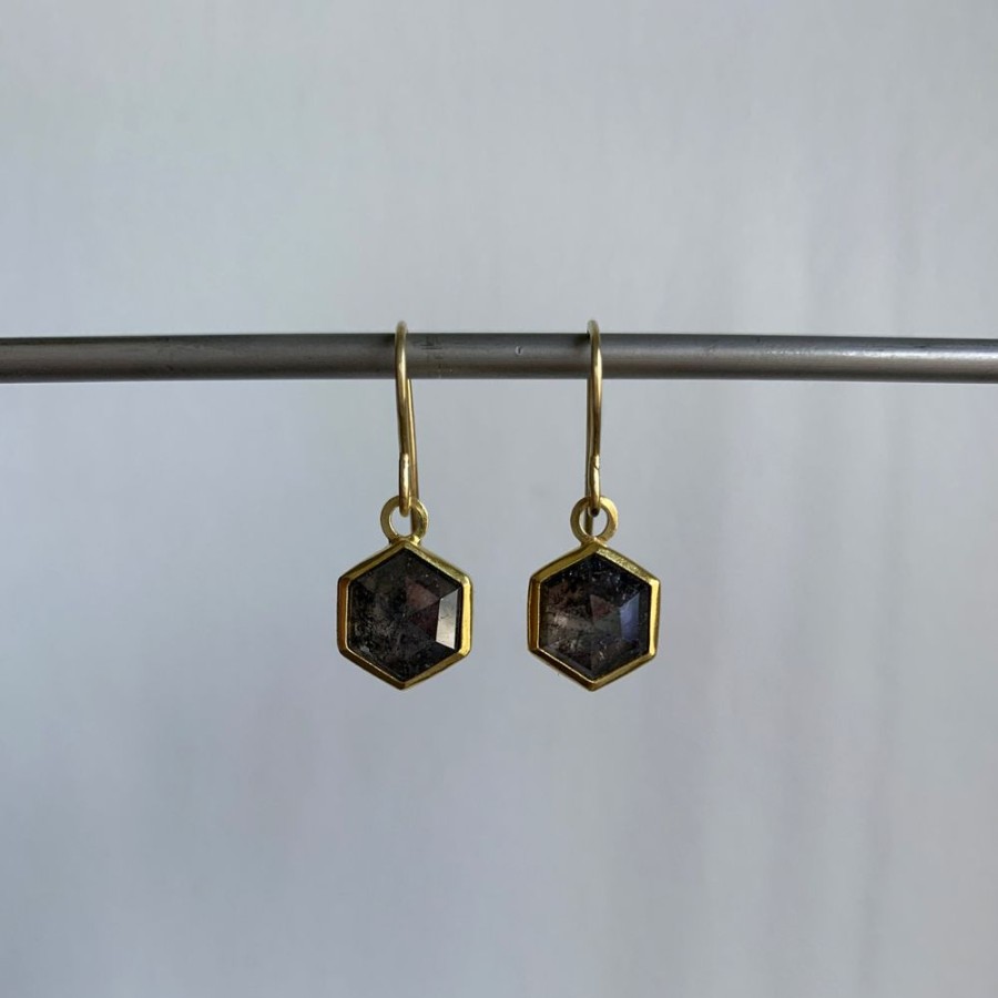 Jewelry Sam Woehrmann | Gray Diamond Hexagon Earrings