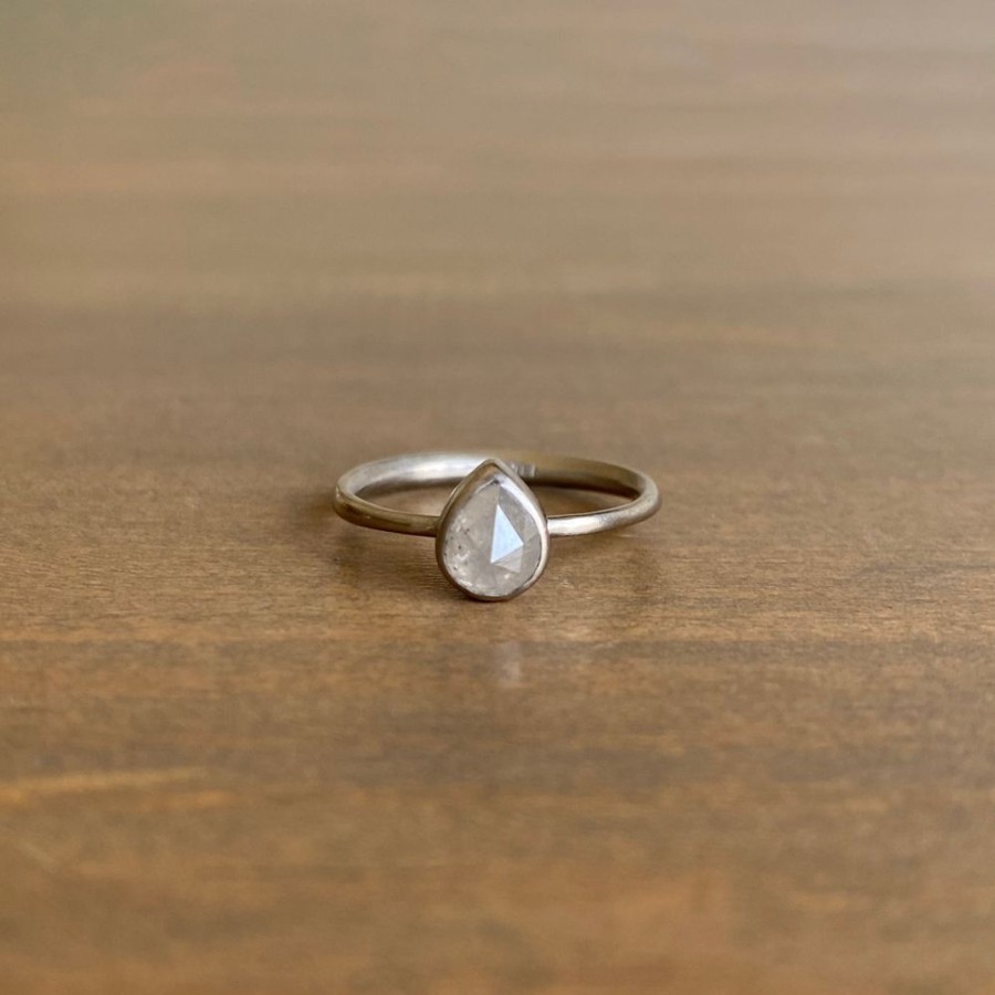 Jewelry Lola Brooks | Dove Grey Teardrop Diamond Ring