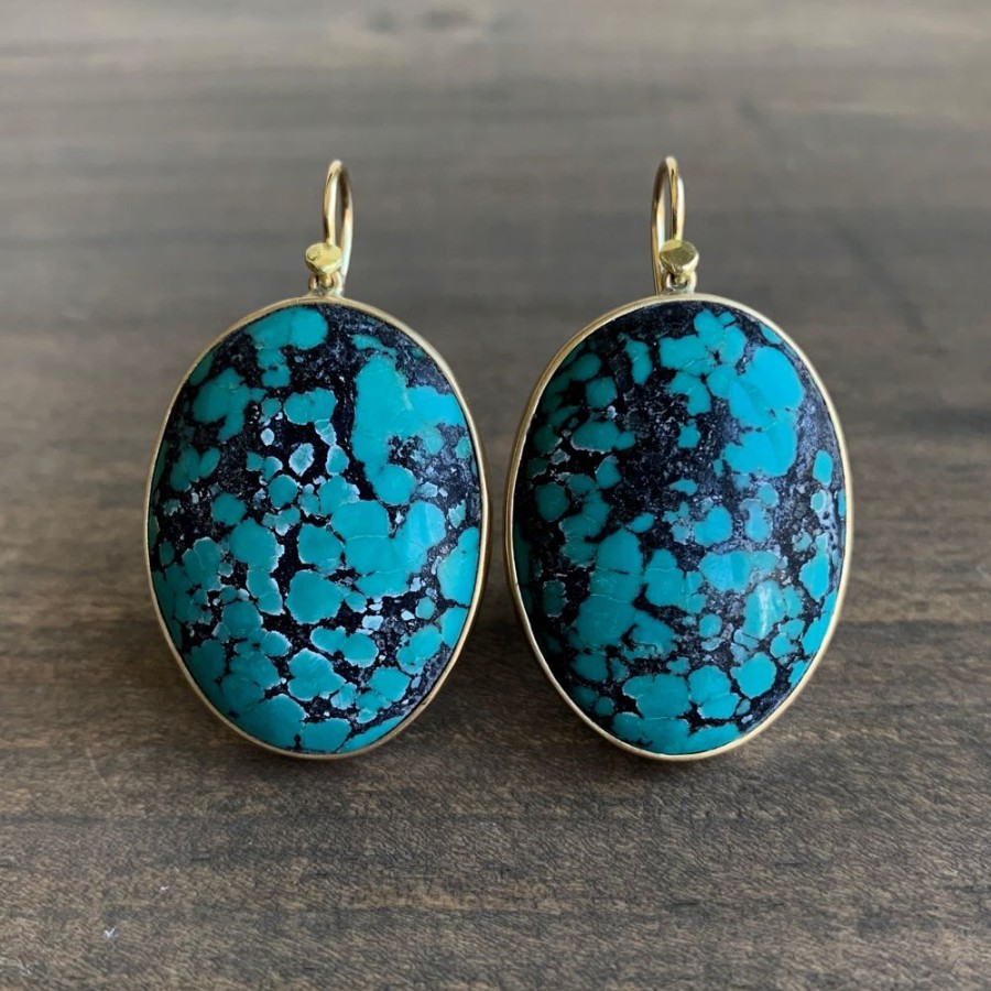 Jewelry Lola Brooks | Tibetan Turquoise Oval Earrings