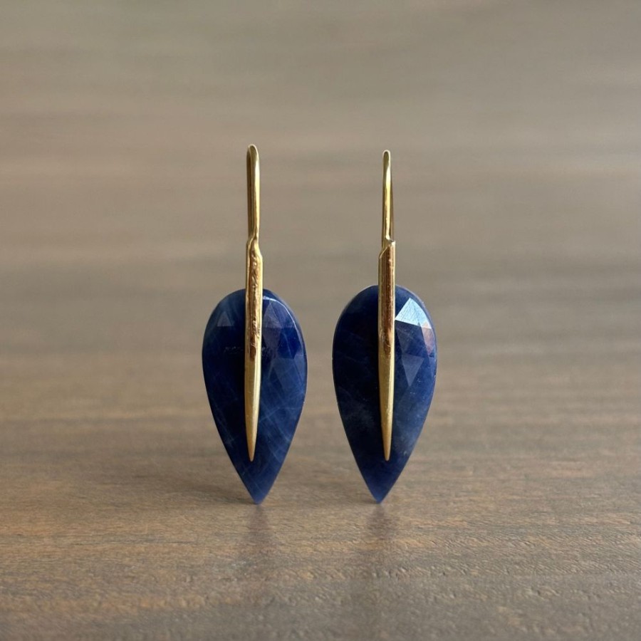 Jewelry Rachel Atherley | Blue Sapphire Feather Earrings