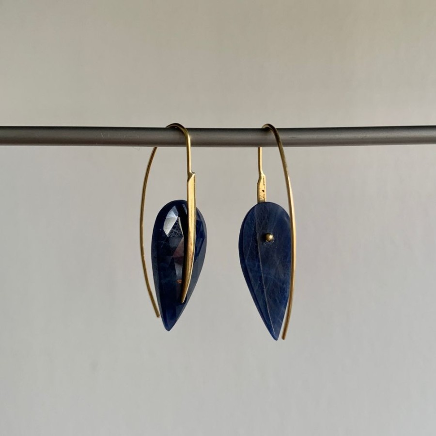 Jewelry Rachel Atherley | Blue Sapphire Feather Earrings