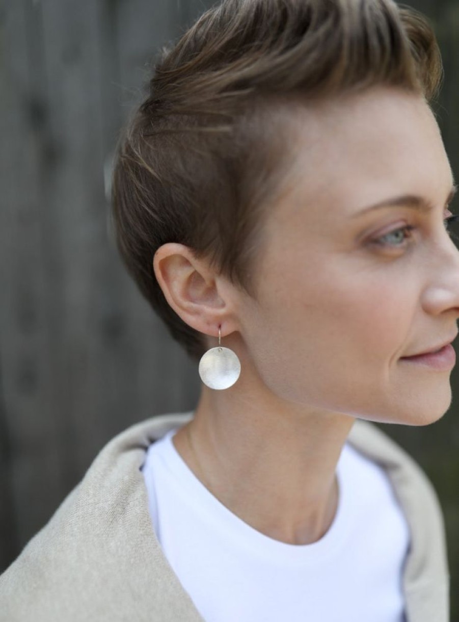 Jewelry Heather Guidero | Small Carved Dome Earrings