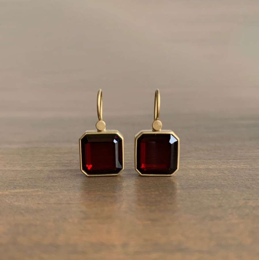 Jewelry Lola Brooks | Garnet Octagon Cube Earrings