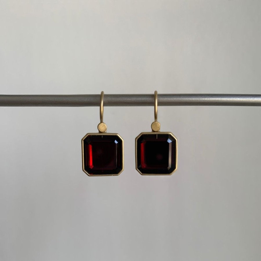 Jewelry Lola Brooks | Garnet Octagon Cube Earrings