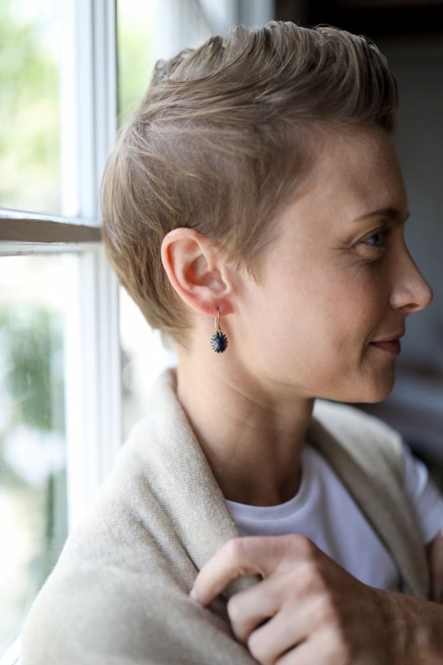 Jewelry Hannah Blount | Midnight Sapphire Vanity Earrings