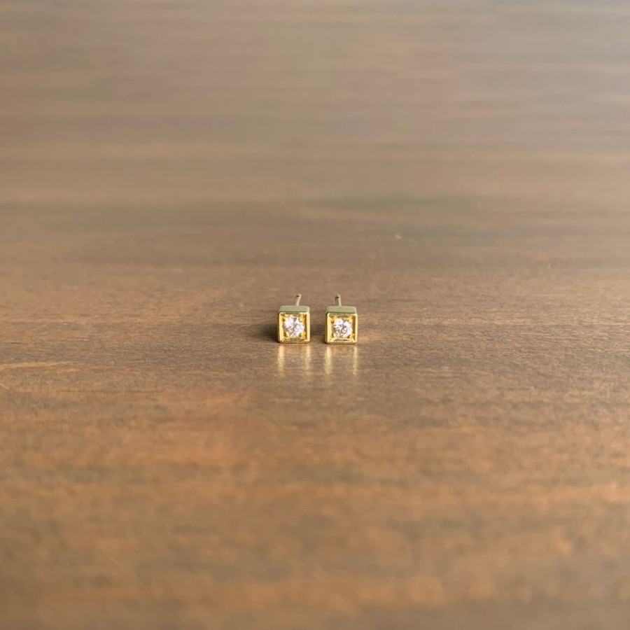 Jewelry Sam Woehrmann | Diamond Cube Stud Earrings