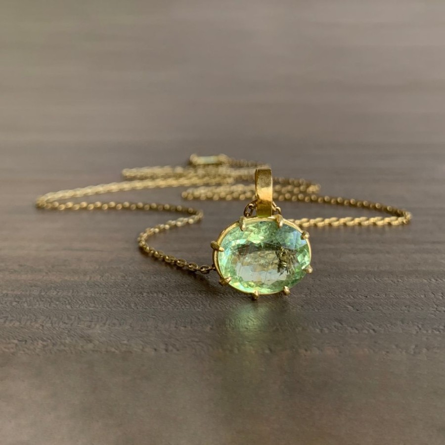 Jewelry Rosanne Pugliese | Oval Mint Green Beryl Pendant