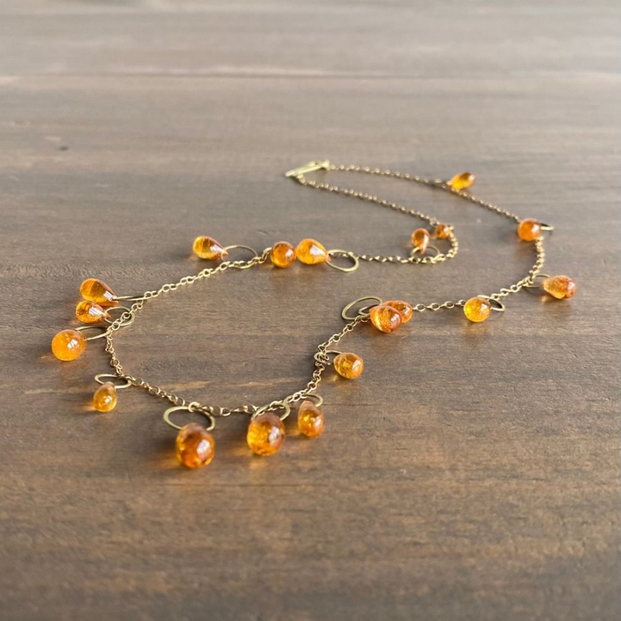 Jewelry Heather Guidero | Garnet Delicate Circle Bunches Necklace