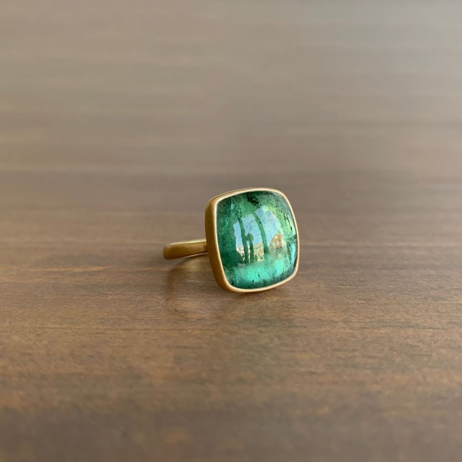 Jewelry Lola Brooks | Green Tourmaline Cushion Ring