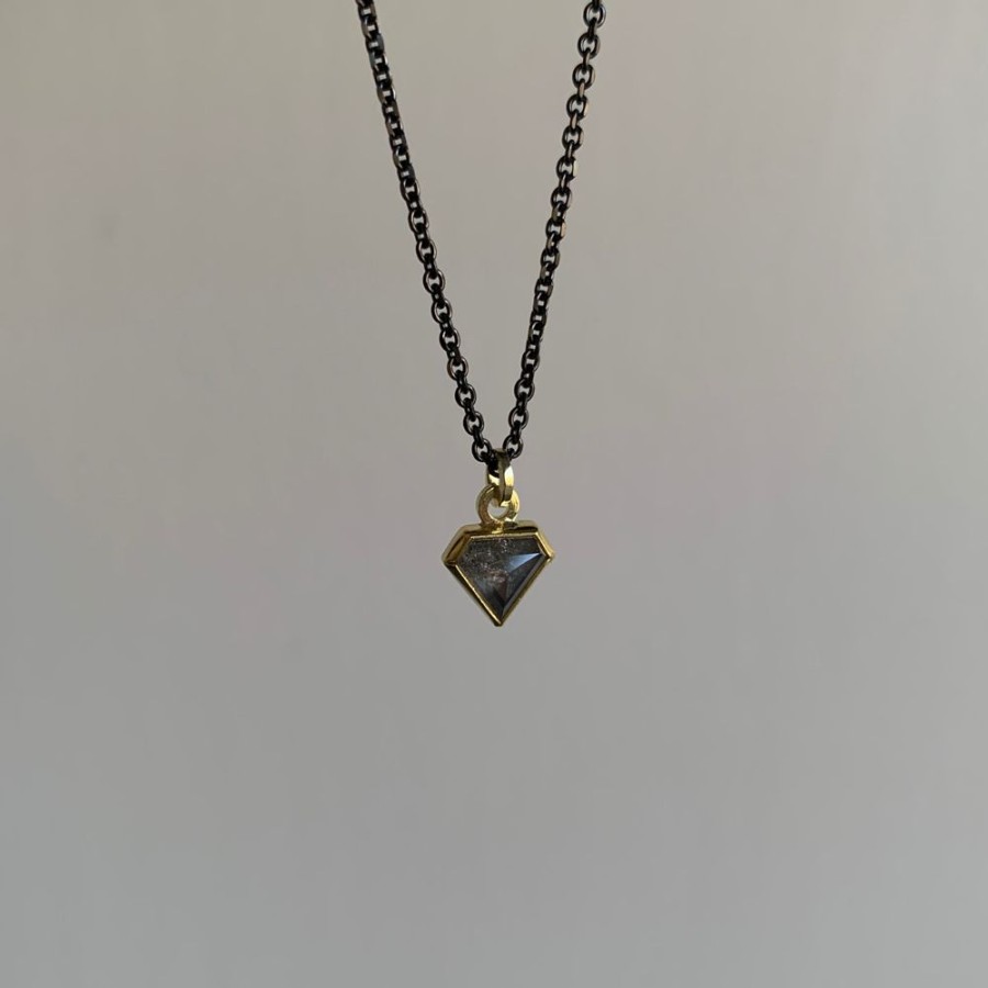 Jewelry Sam Woehrmann | Grey Diamond Shield Pendant