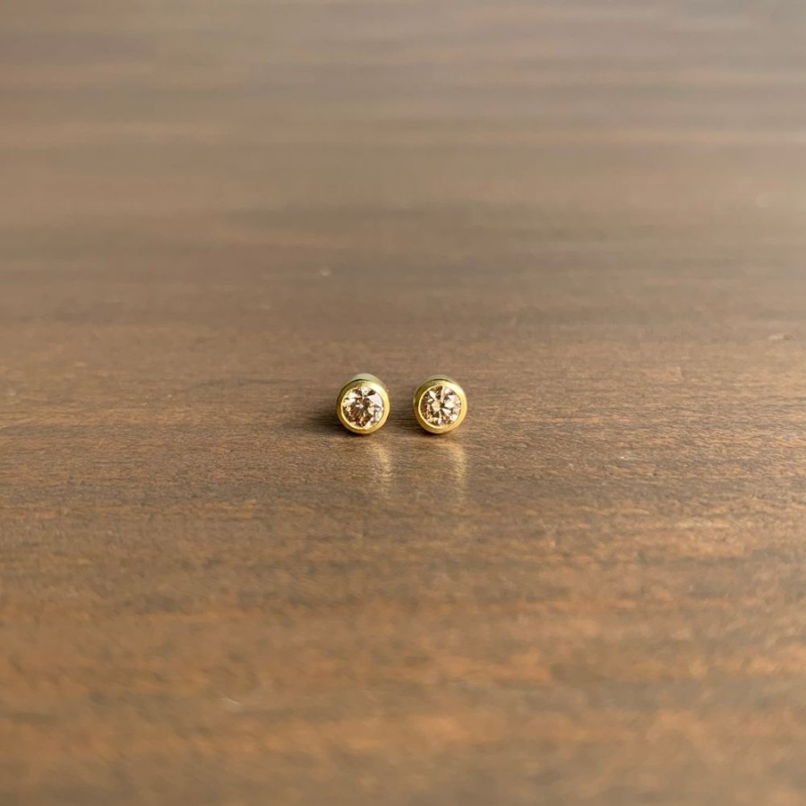 Jewelry Sam Woehrmann | Round Brown Diamond Stud Earrings