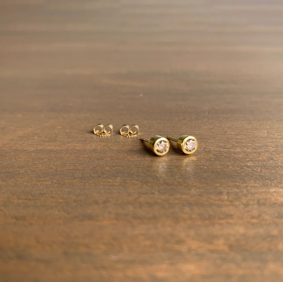 Jewelry Sam Woehrmann | Round Brown Diamond Stud Earrings