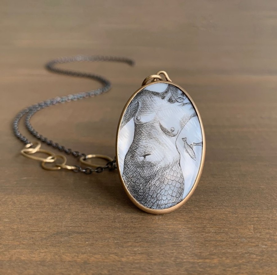 Jewelry Hannah Blount | Nude Study #20 Scrimshaw Necklace