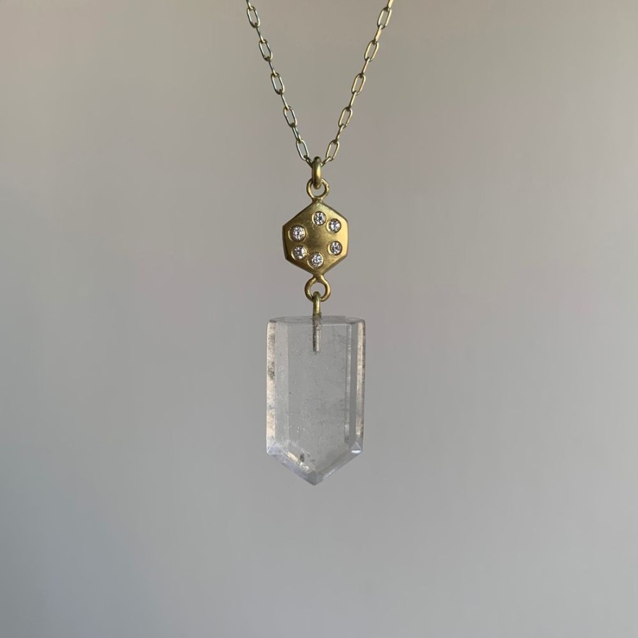 Jewelry Judi Powers | Quartz Pentagon Necklace With Diamonds