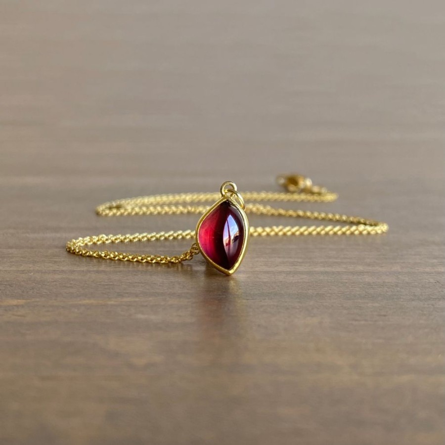 Jewelry Sam Woehrmann | Rhodolite Garnet Leaf Pendant