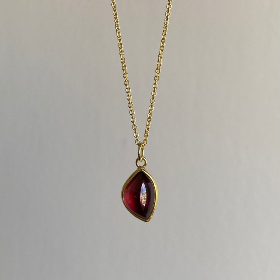 Jewelry Sam Woehrmann | Rhodolite Garnet Leaf Pendant