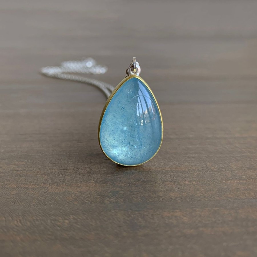 Jewelry Sam Woehrmann | Aquamarine Cabochon Drop Pendant