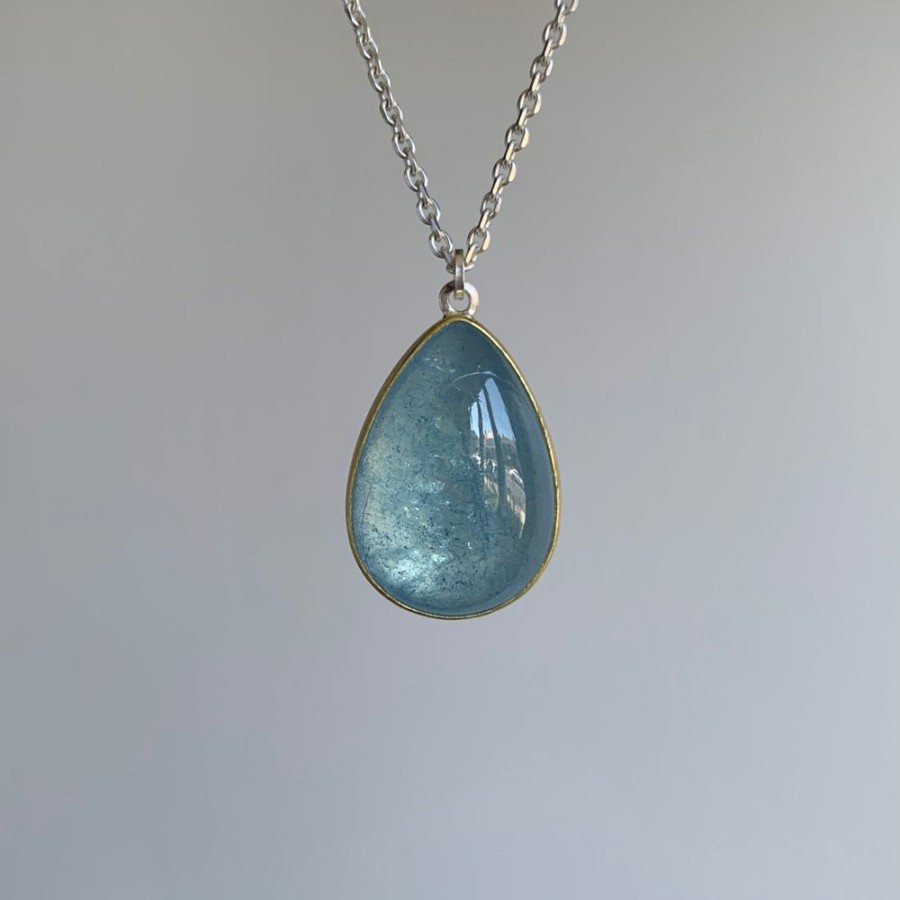 Jewelry Sam Woehrmann | Aquamarine Cabochon Drop Pendant